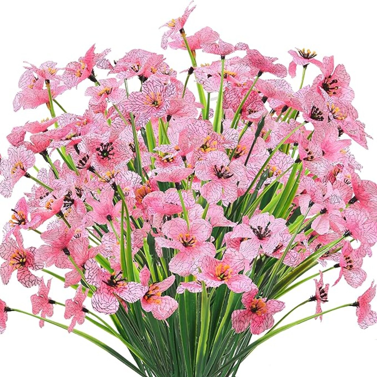 Outdoor Artificial Flowers UV Resistant Spring Plants Fake Silk Flowers Greenery Shrubs Plastic Flower Faux Plants for Outside Indoor Decor